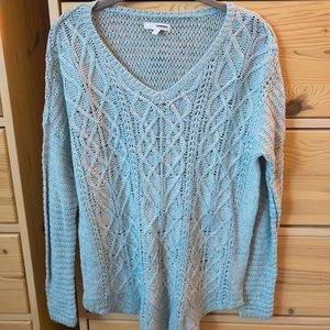 Sonoma Loose Cable Knit Sweater Light Blue Size Small